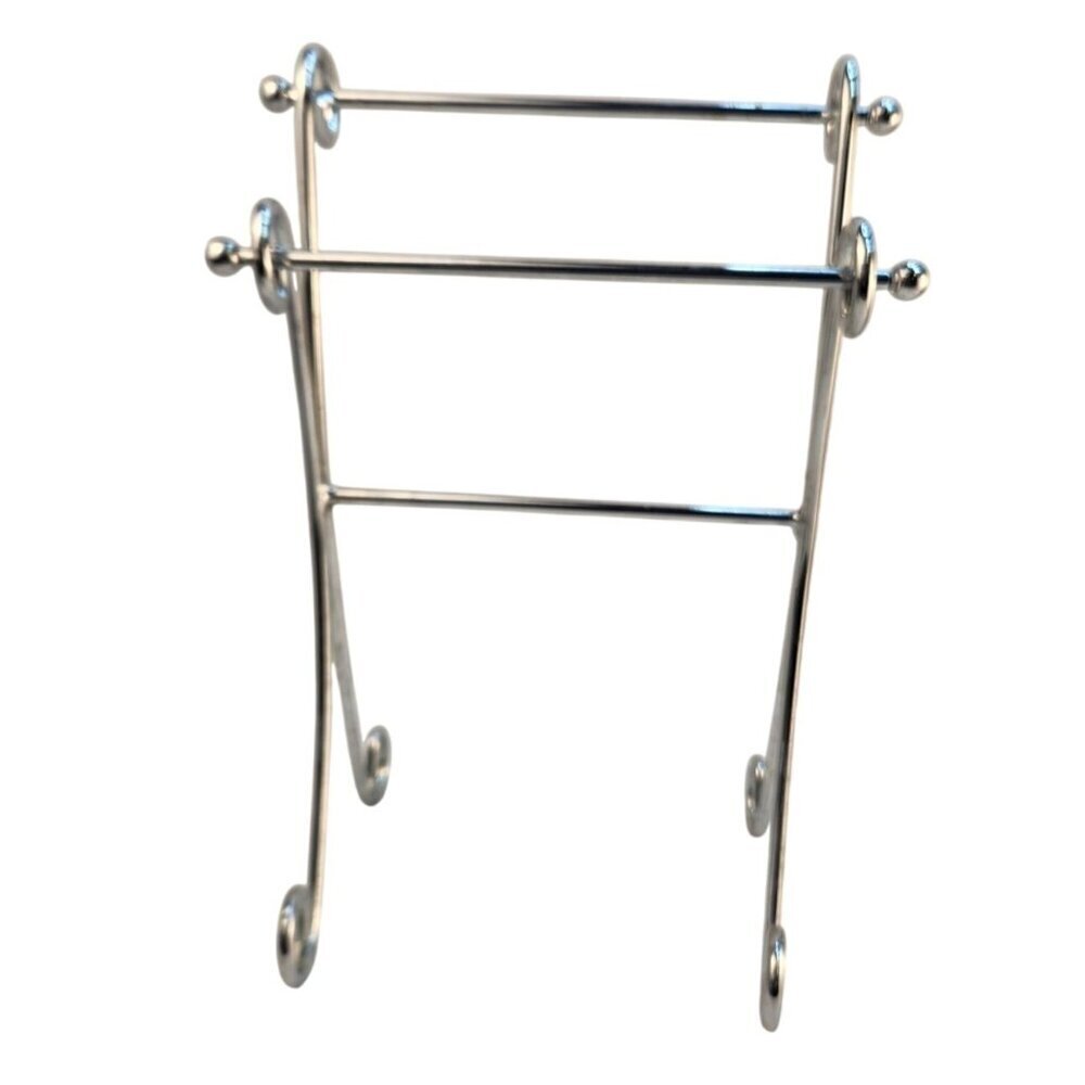 Elegant Chrome Countertop Washcloth Towel Holder With Scroll Design
